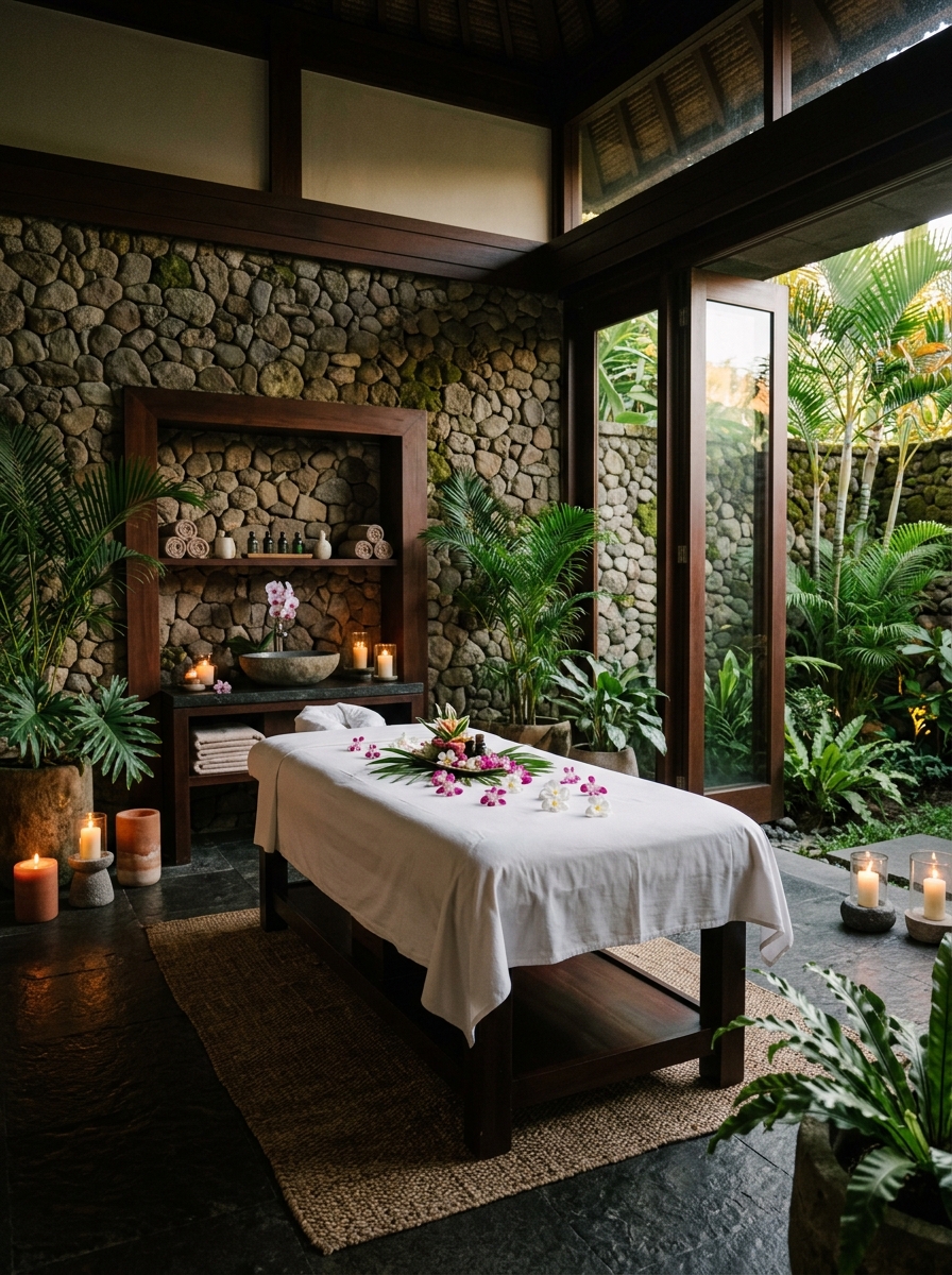 Ruang perawatan spa Apple Villa Seminyak